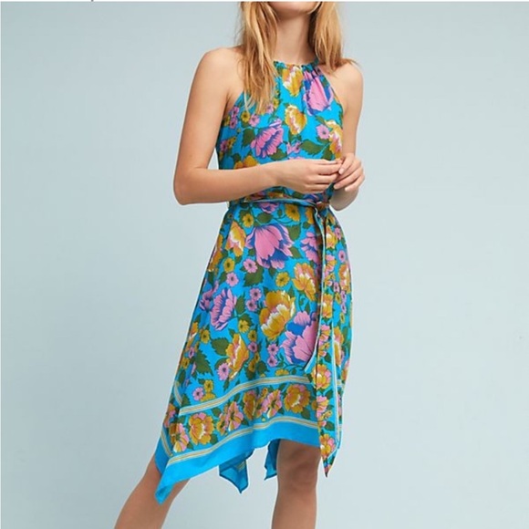 Anthropologie Dresses & Skirts - Lilka by Anthropologie Dinan Halter Handkerchief Floral Beach Midi Dress XXS